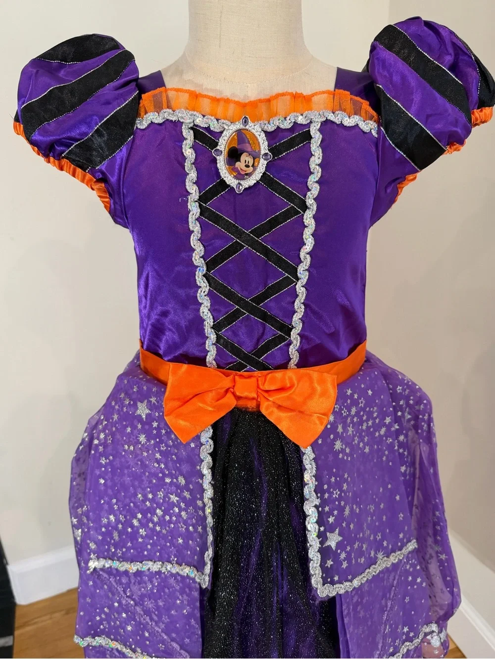 Disney Minnie Mouse Halloween Costume Dress Girls Size 5/6 Purple Witch Dress - Picture 5 of 6
